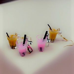 Bubble tea earrings